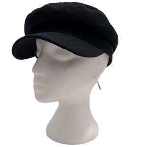 NWOT Winter 💯 %Cotton Black Solid Beret Cap Size OS